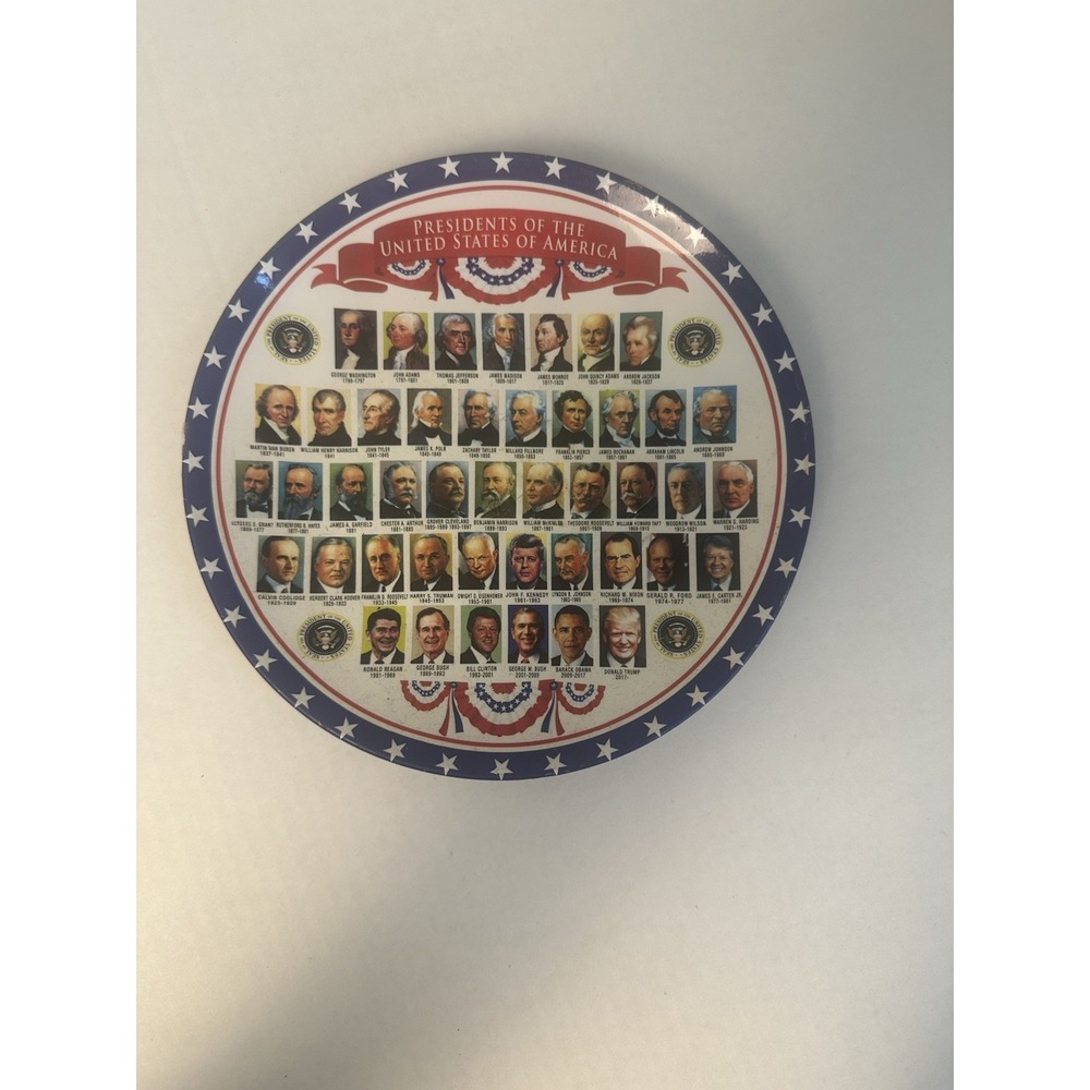 Presidents of the United States Decorative Collector Plate Washington to Trump